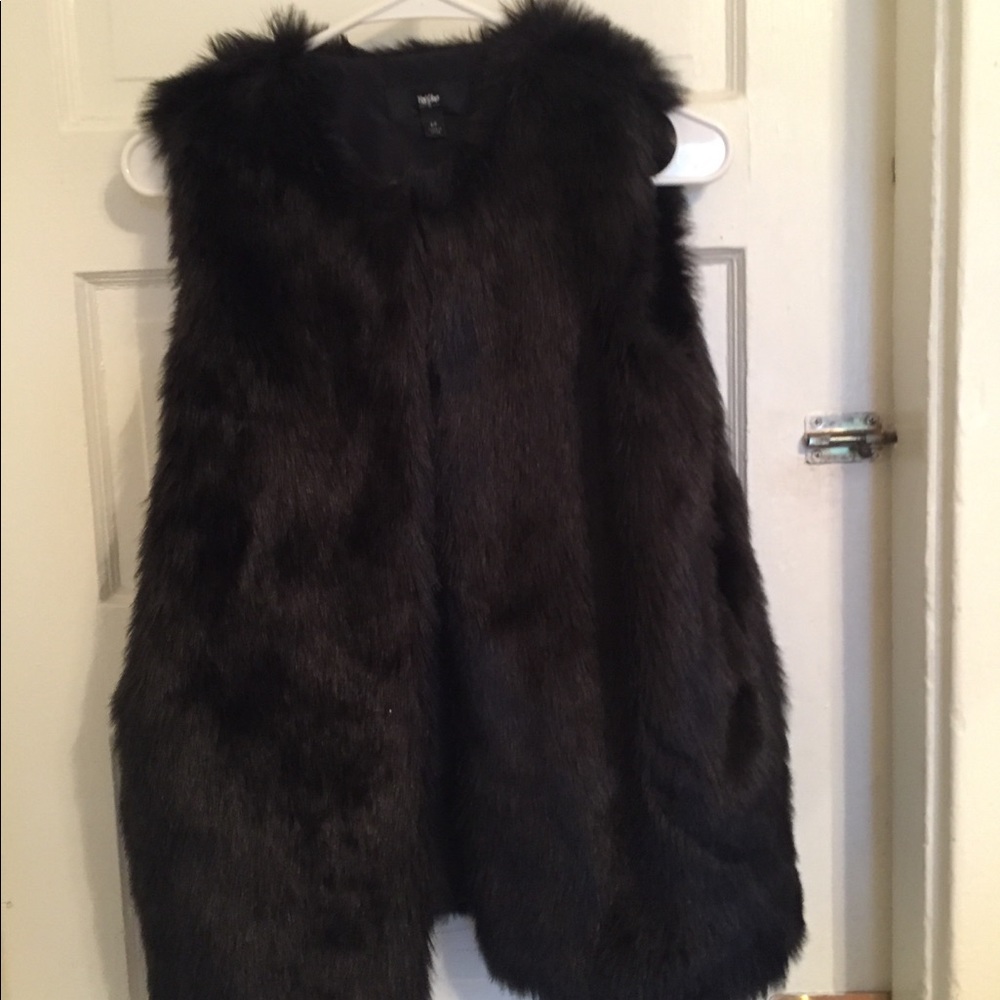 Black fur vest